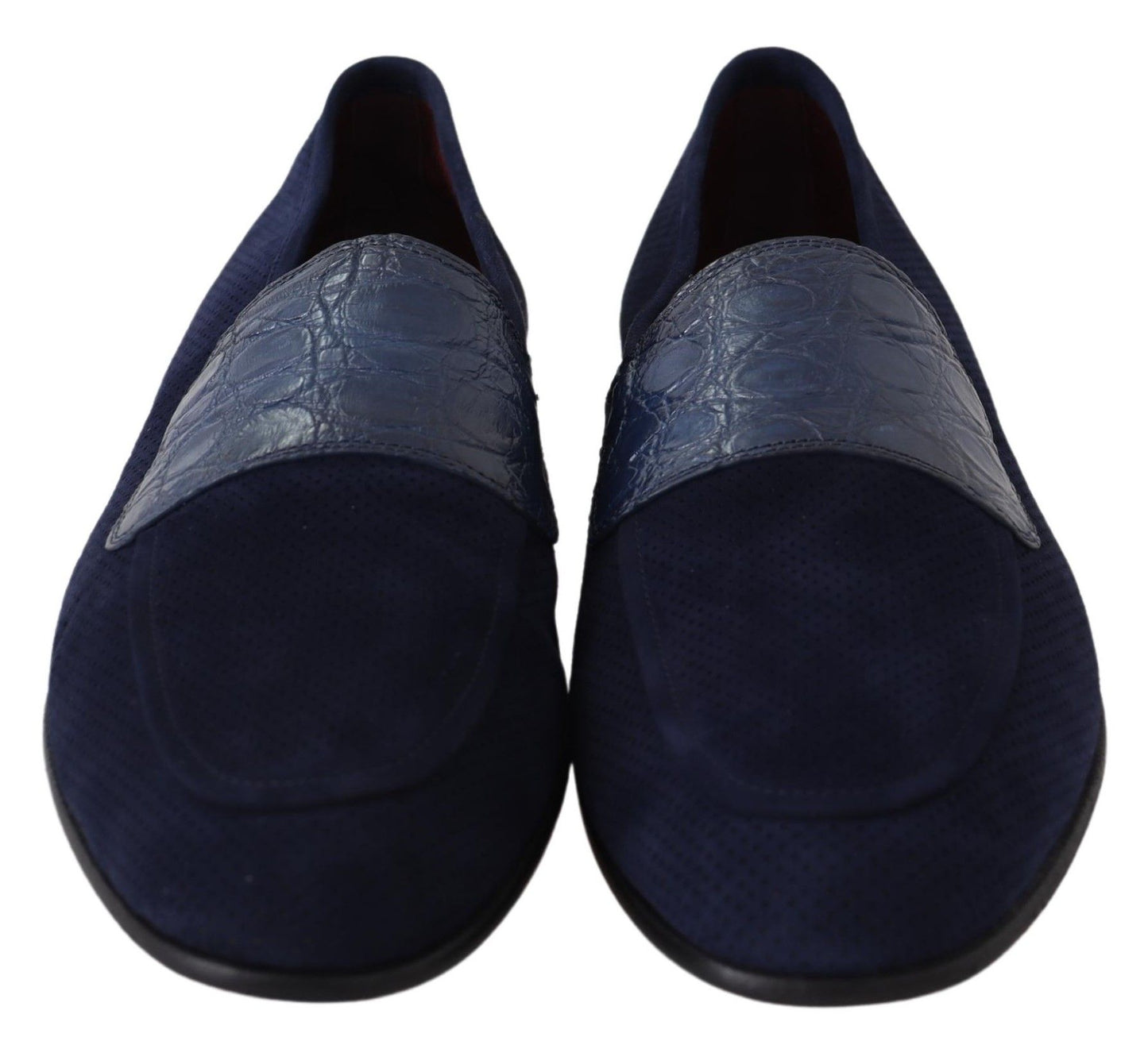 Chaussures Mocassins Dolce & Gabbana en Daim Bleu et Caïman
