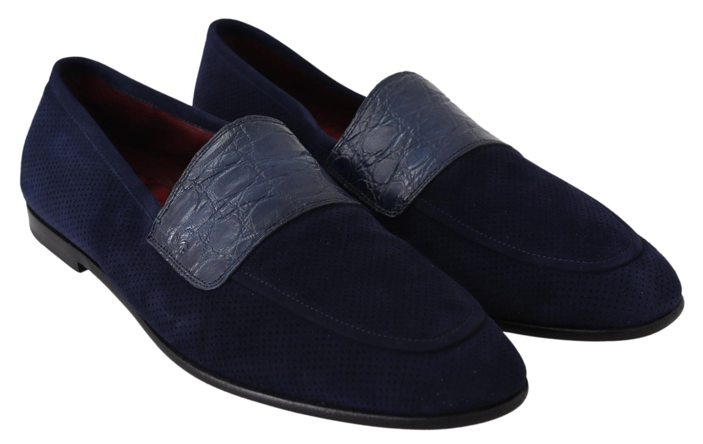Chaussures Mocassins Dolce & Gabbana en Daim Bleu et Caïman