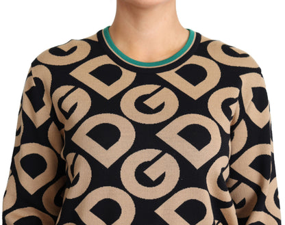Pull col rond en laine multicolore DG Mania Dolce & Gabbana