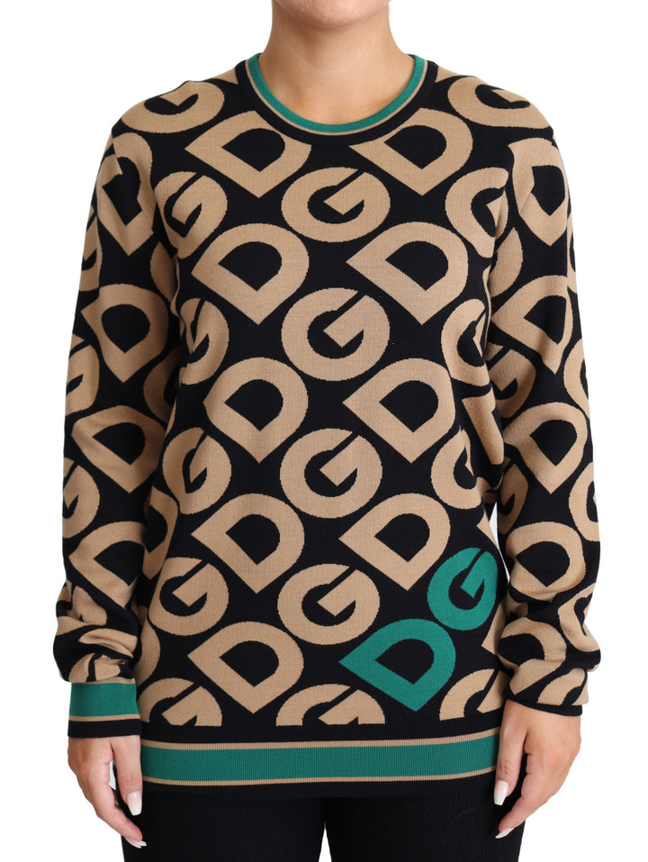 Suéter de lana con cuello redondo DG Mania multicolor de Dolce & Gabbana