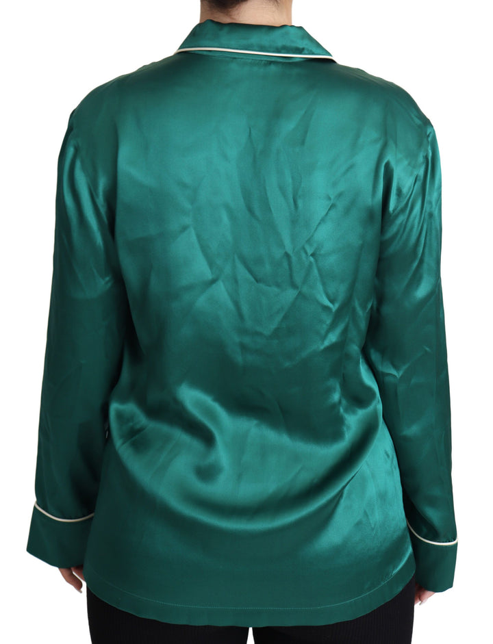 Blusa pijama verde Dolce & Gabbana Top lencero de seda