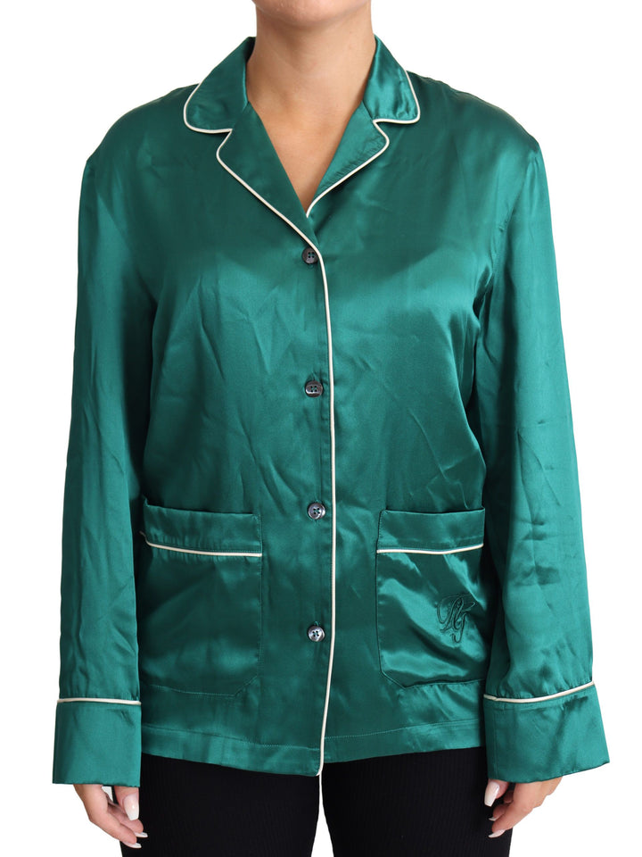 Blusa pijama verde Dolce & Gabbana Top lencero de seda