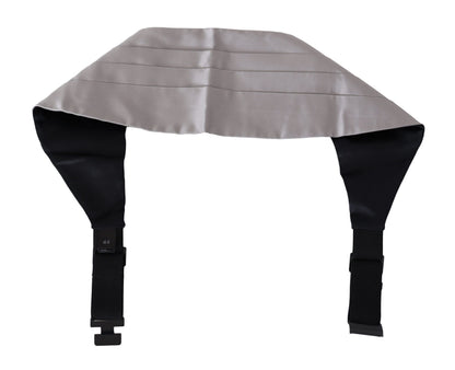 Dolce & Gabbana Cordon de taille gris pour homme, 100 % soie, Cummerbund
