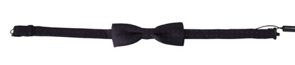 Nœud papillon papillon réglable en soie à motif gris Dolce & Gabbana