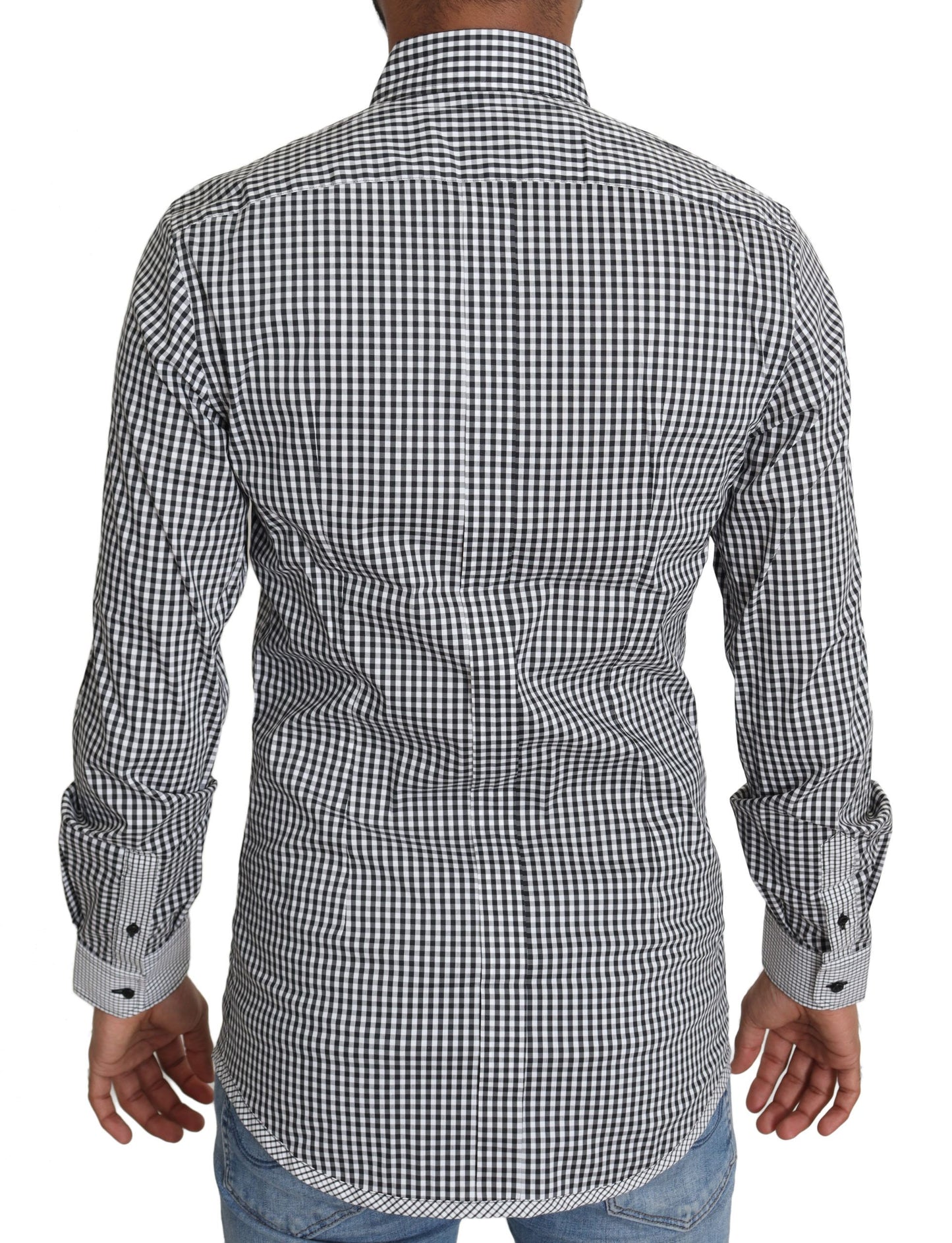 Chemise décontractée à carreaux noir et blanc Dolce & Gabbana