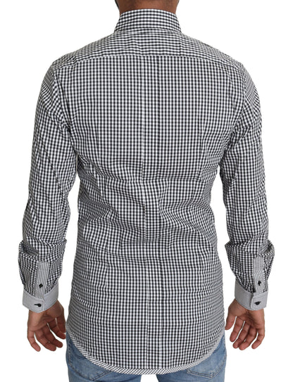 Chemise décontractée à carreaux noir et blanc Dolce & Gabbana