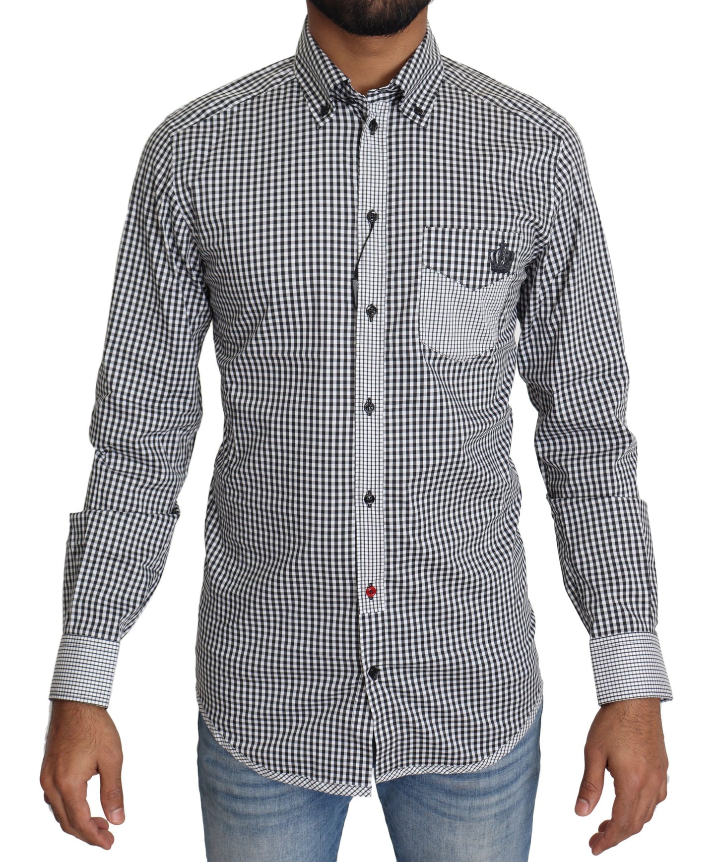 Chemise décontractée à carreaux noir et blanc Dolce & Gabbana