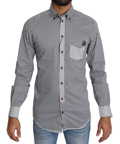 Chemise décontractée à carreaux noir et blanc Dolce & Gabbana