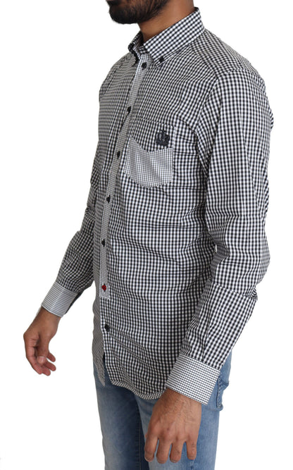 Chemise décontractée à carreaux noir et blanc Dolce & Gabbana