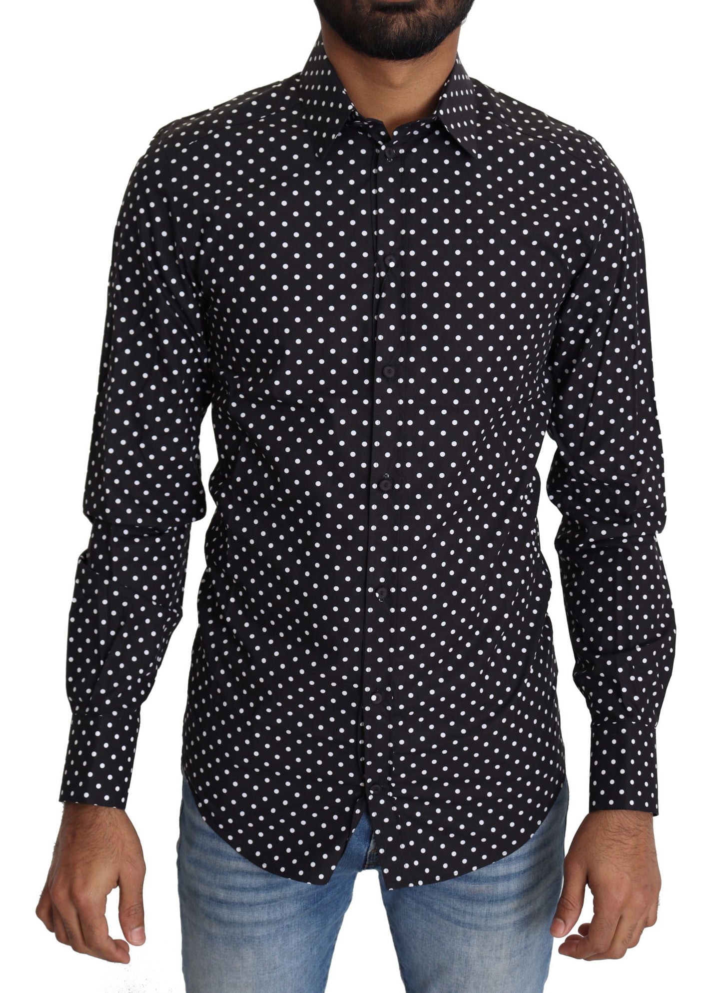 Chemise décontractée Dolce & Gabbana à pois noirs et blancs