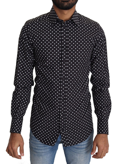 Chemise décontractée Dolce & Gabbana à pois noirs et blancs