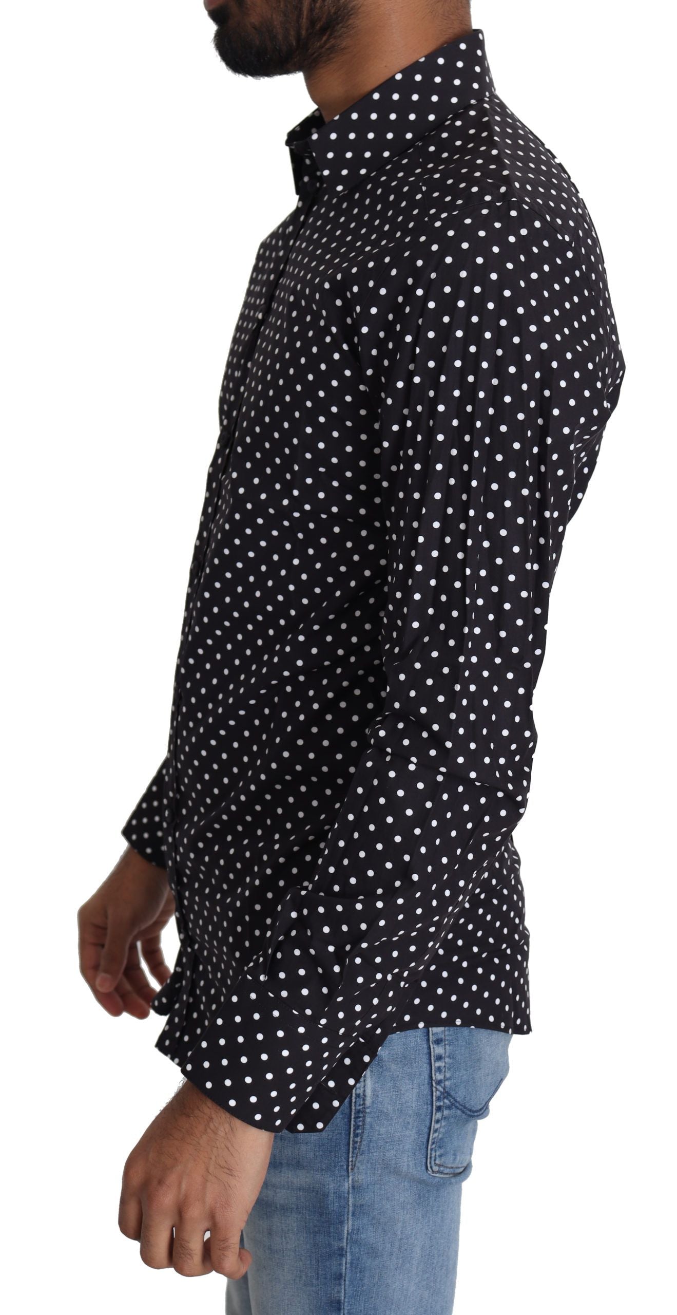 Chemise décontractée Dolce & Gabbana à pois noirs et blancs