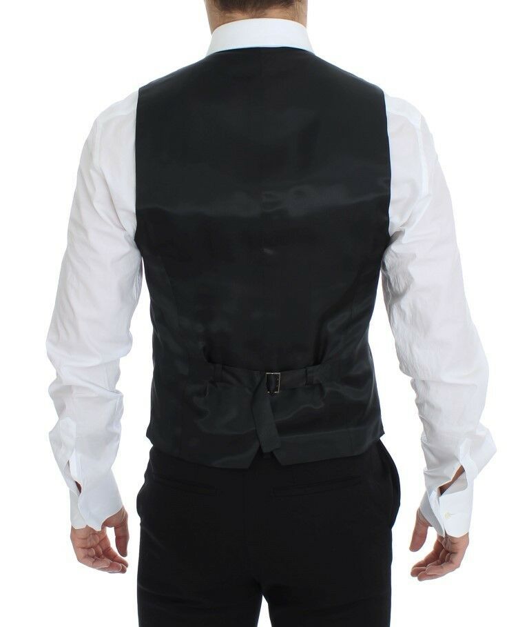 Dolce & Gabbana Ensemble Gilet Veste Robe en Laine Grise Stretch