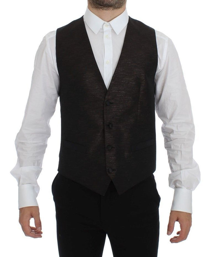 Chaleco de traje Dolce & Gabbana de lana negra con logo