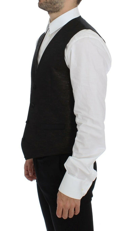 Gilet sans manches Dolce & Gabbana en laine noire avec logo