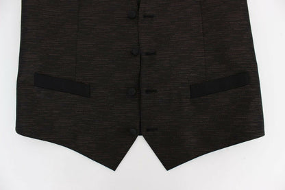 Gilet sans manches Dolce & Gabbana en laine noire avec logo