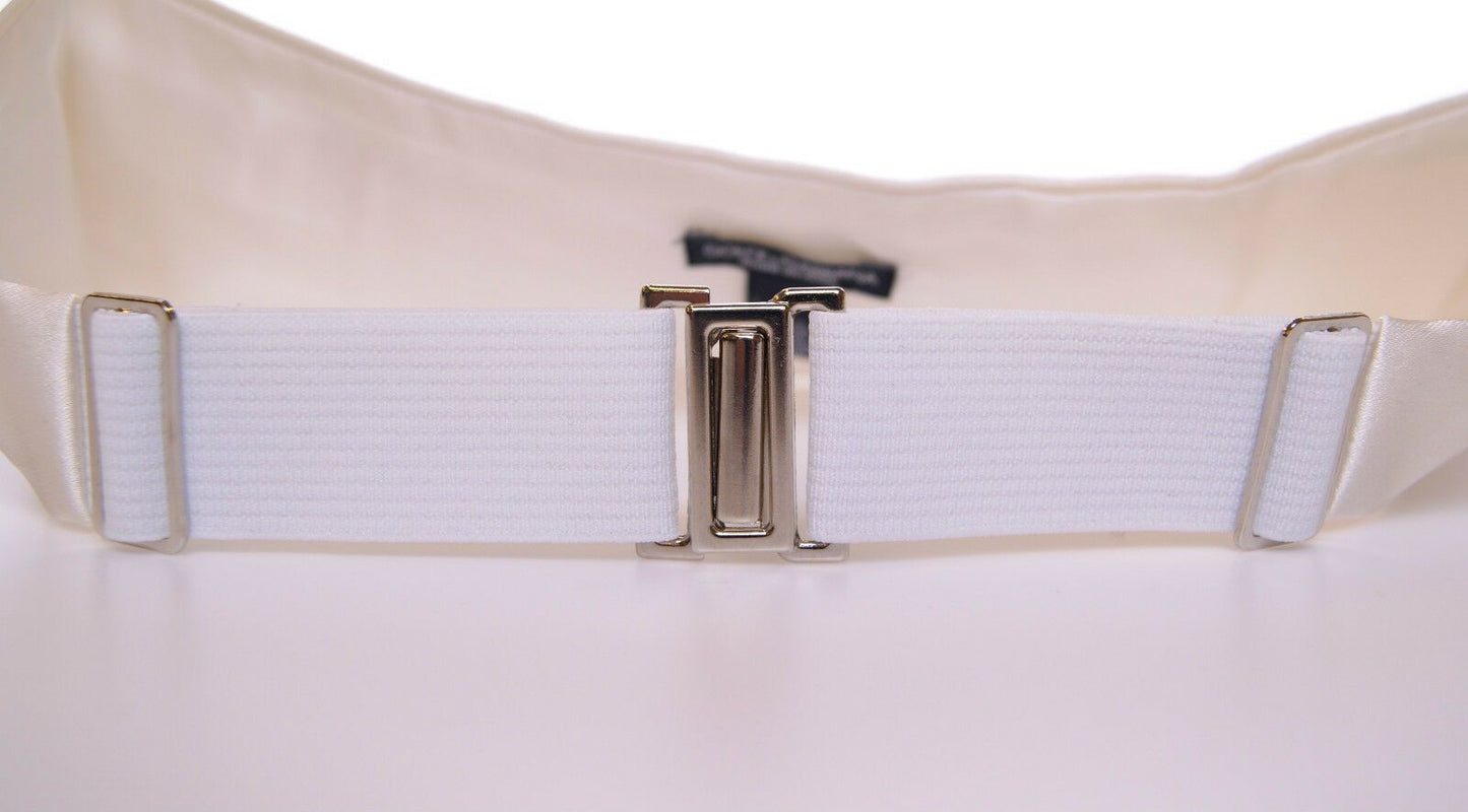 Ceinture de smoking Dolce & Gabbana blanche avec ceinture de smoking plissée