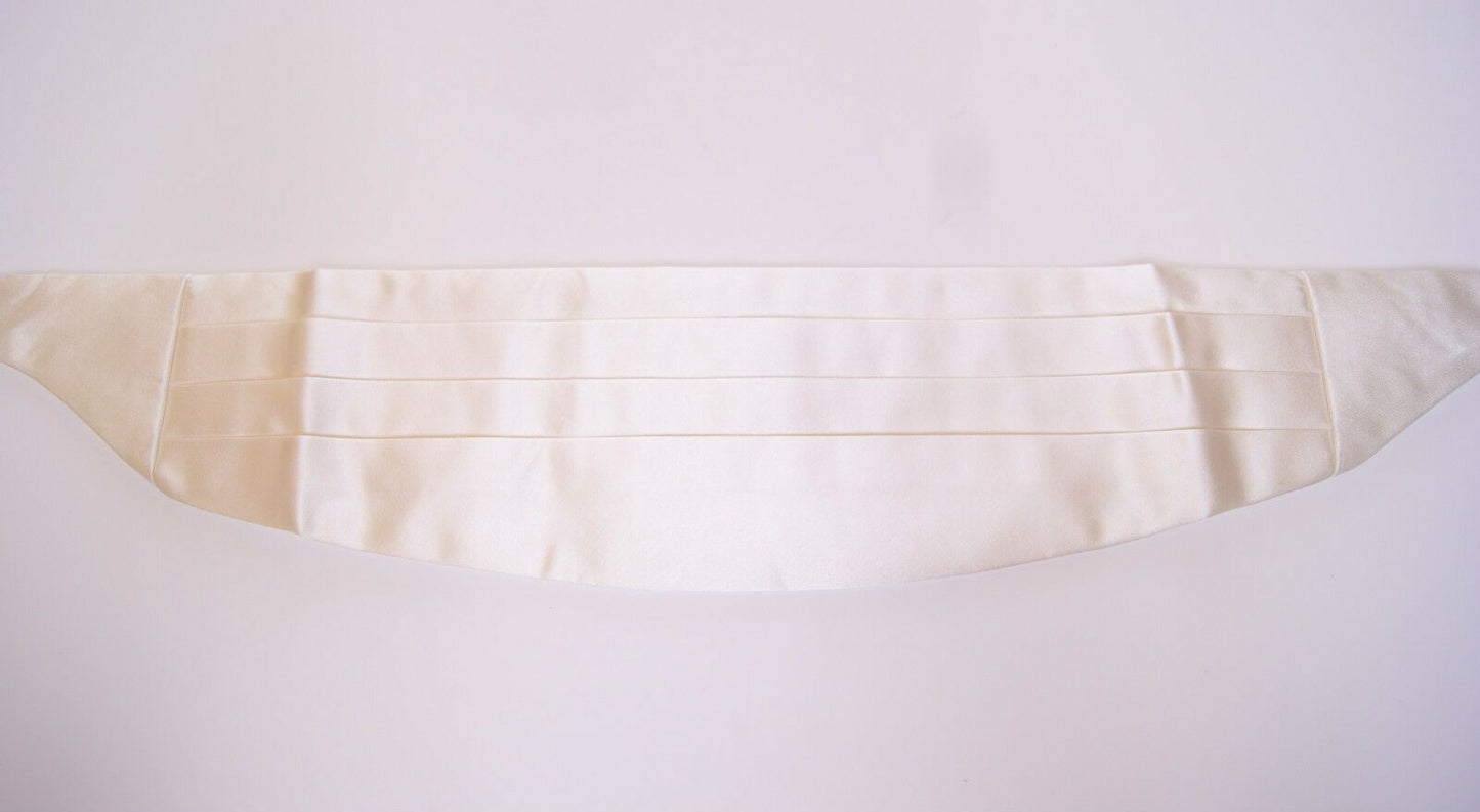 Ceinture de smoking Dolce & Gabbana blanche avec ceinture de smoking plissée