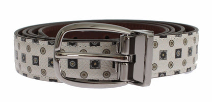 Coffret Cadeau Ceinture en Cuir pour Homme Dolce & Gabbana avec Nœud Papillon en Soie Blanche
