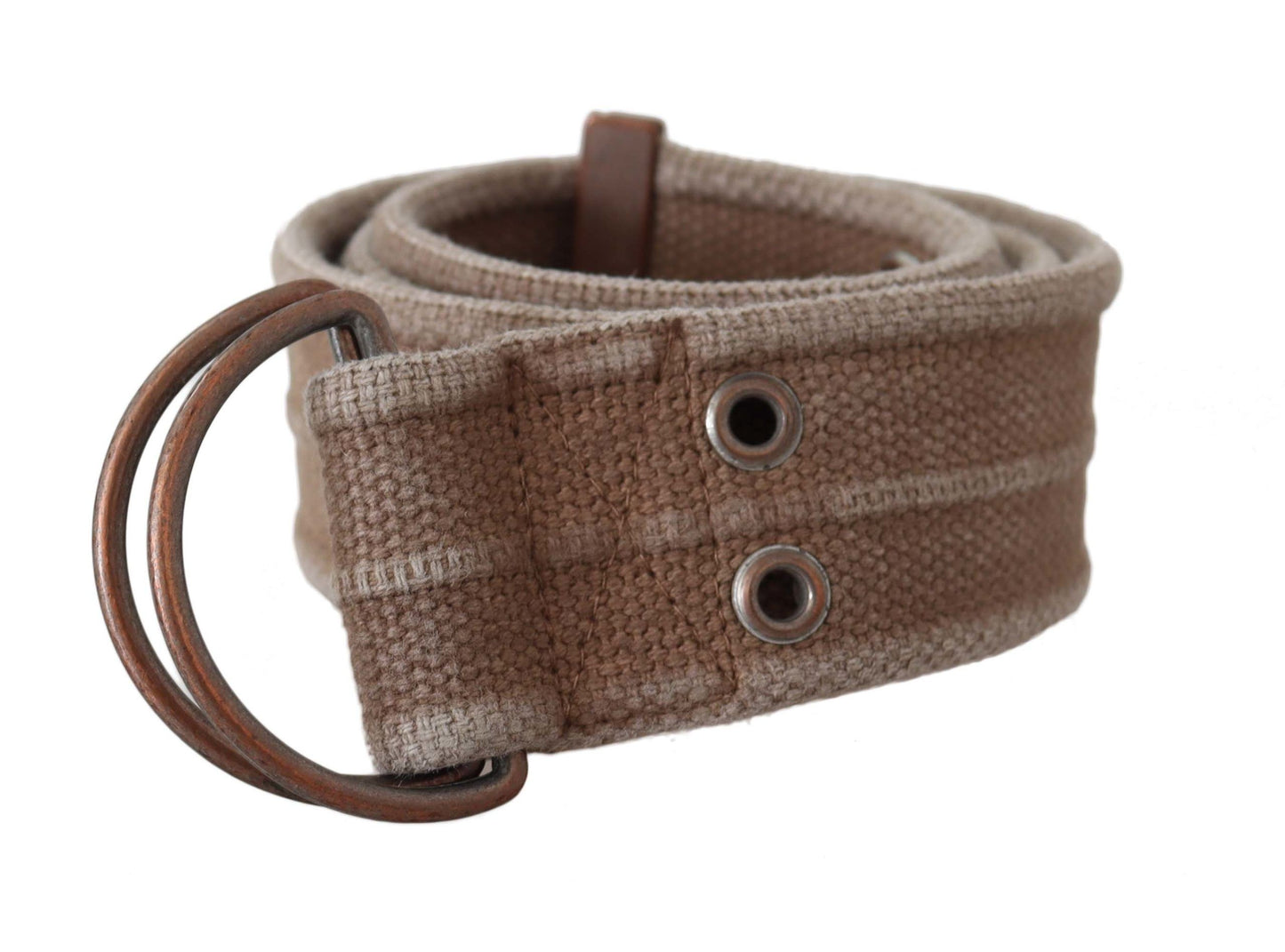 Dolce & Gabbana Ceinture à logo en cuir beige Ceinture à boucle