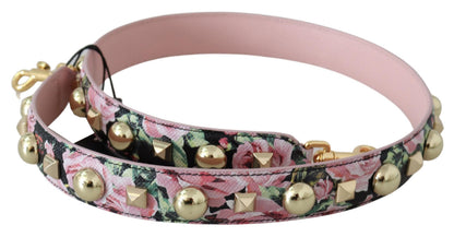 Bandoulière d'accessoire de sac Dolce & Gabbana rose floral clous dorés