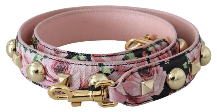 Bandolera Accesorio de Bolso Rosa Floral con Tachuelas Doradas Dolce & Gabbana