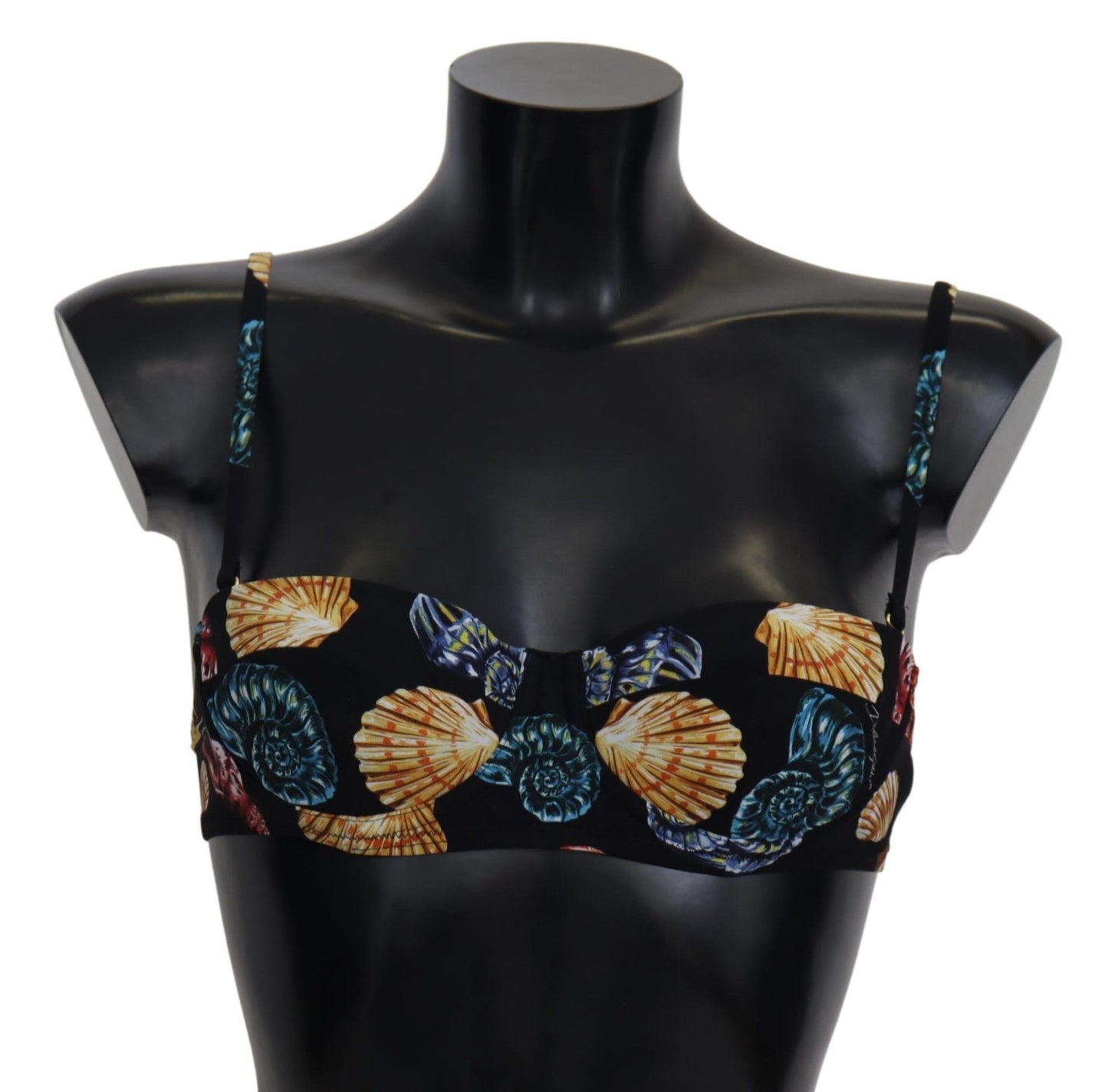 Hauts de maillot de bain bikini Dolce & Gabbana noirs à imprimé coquillages pour femme
