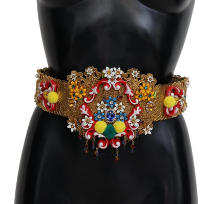 Ceinture Carretto large à ornements floraux et cristaux Dolce & Gabbana