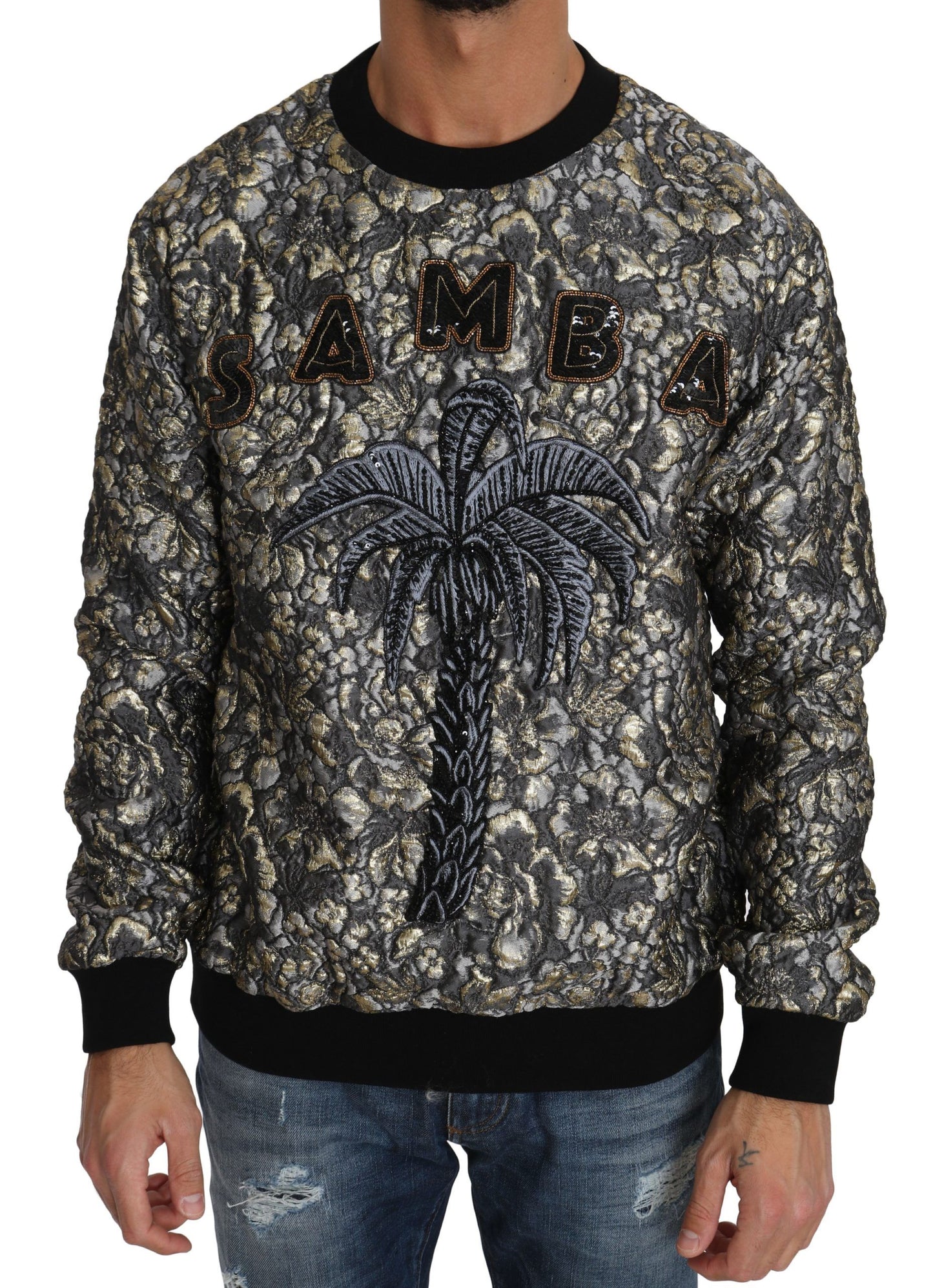 Pull en jacquard multicolore SAMBA à palmiers Dolce & Gabbana