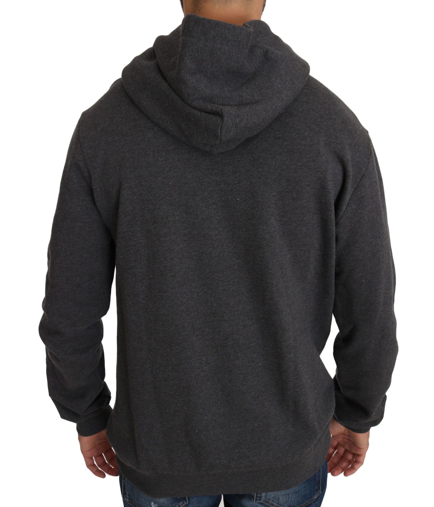 Pull à capuche gris Dolce & Gabbana avec cœur rouge en cristal