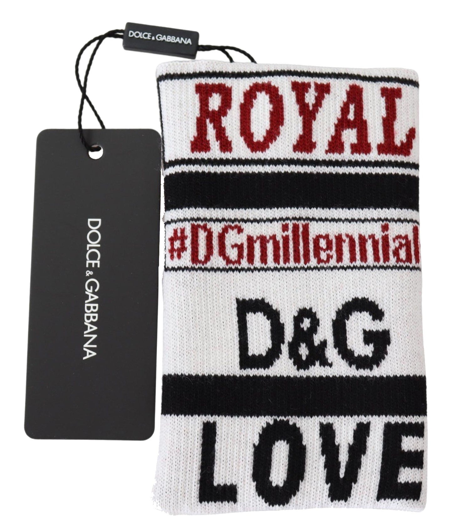 Pulsera envolvente Dolce & Gabbana de punto de lana multicolor con D&G Love