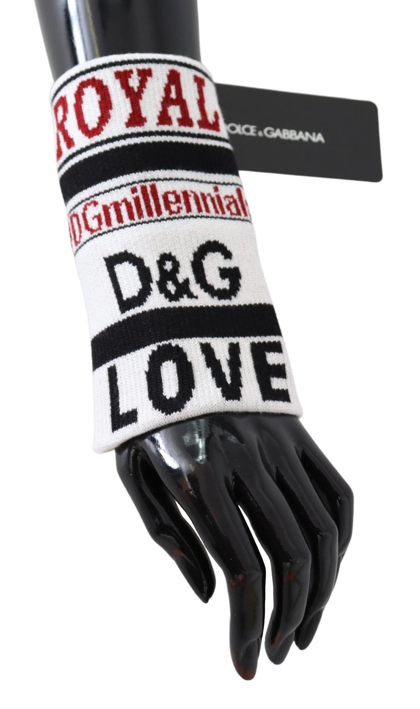 Pulsera envolvente Dolce & Gabbana de punto de lana multicolor con D&G Love