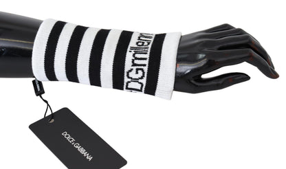 Dolce & Gabbana Negro Blanco Lana DGMillennials Muñequera Envolvente