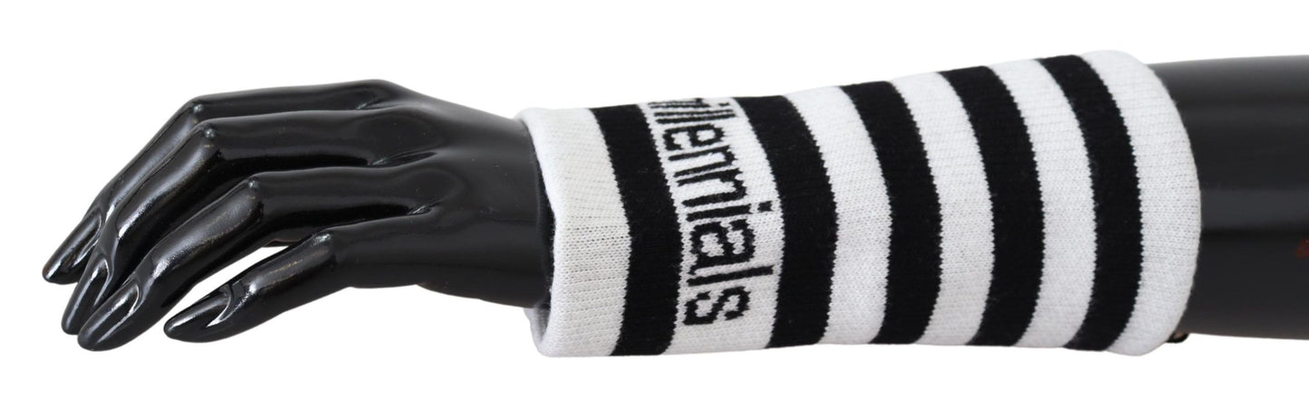Dolce & Gabbana Negro Blanco Lana DGMillennials Muñequera Envolvente