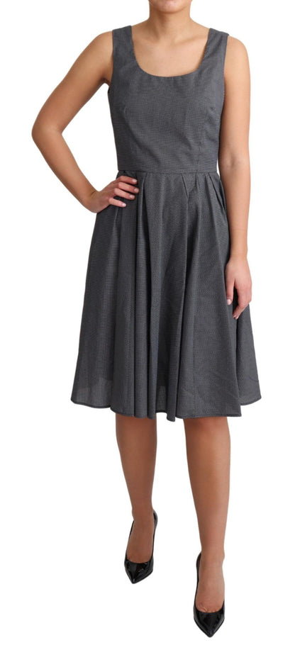 Robe trapèze en coton à pois noirs Dolce & Gabbana