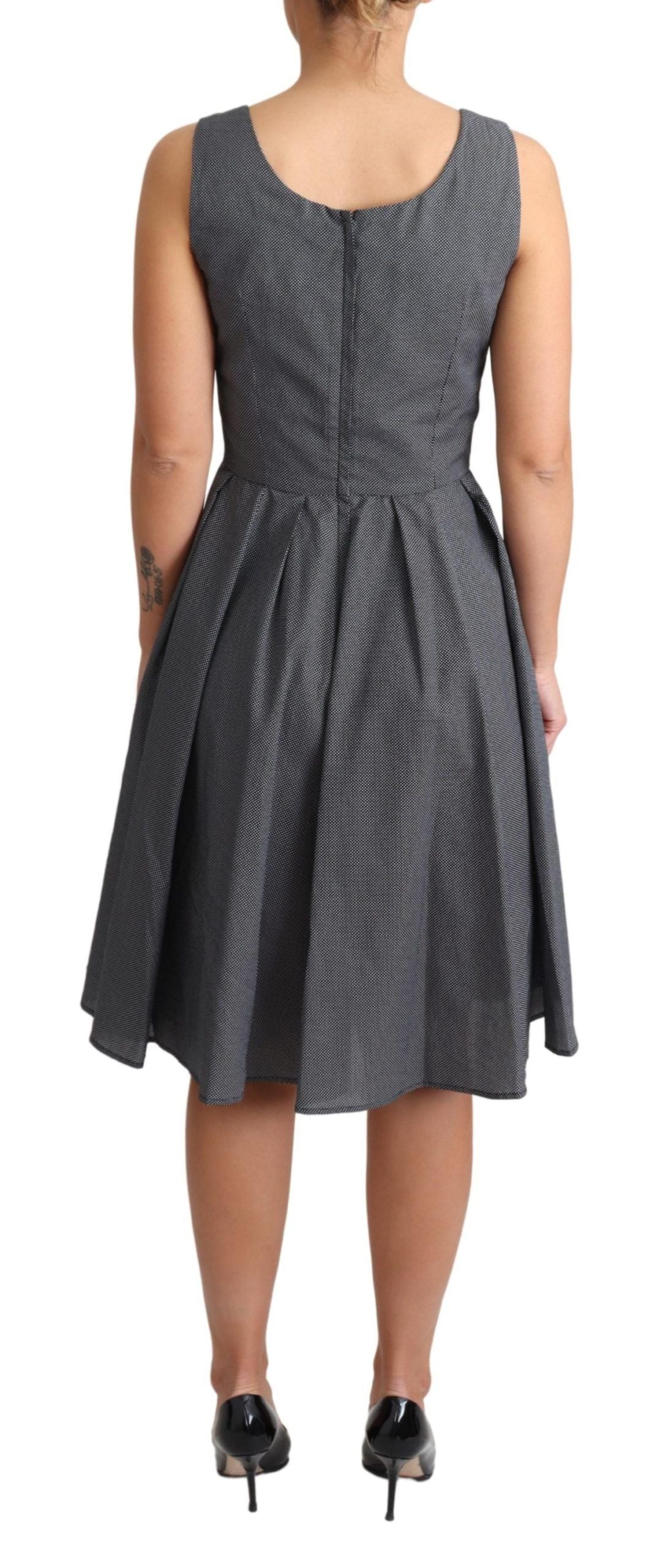 Robe trapèze en coton à pois noirs Dolce & Gabbana