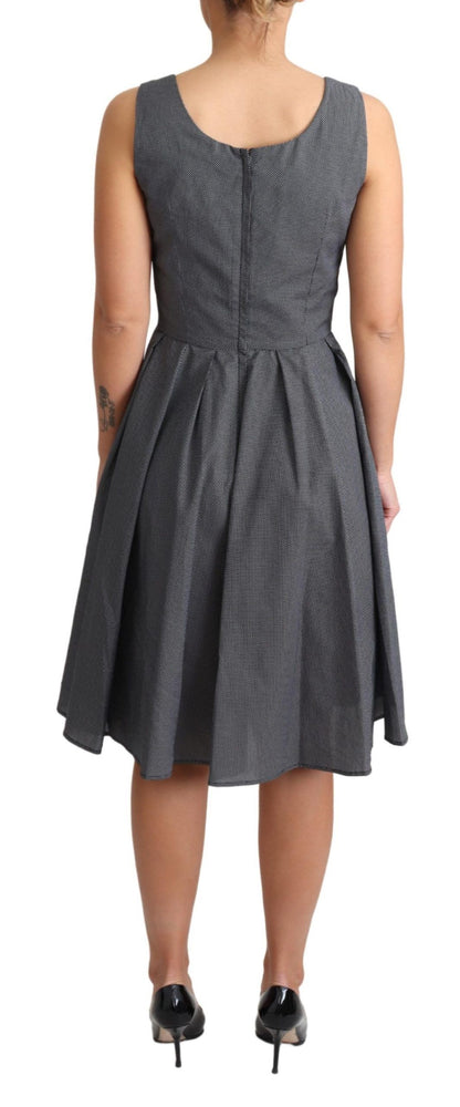 Robe trapèze en coton à pois noirs Dolce & Gabbana