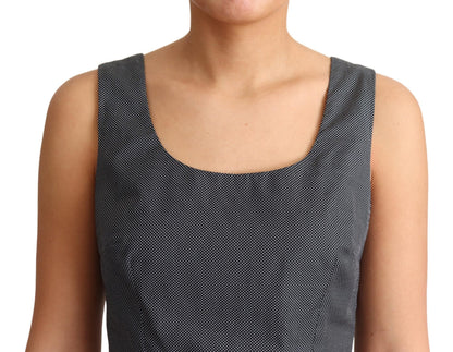 Robe trapèze en coton à pois noirs Dolce & Gabbana