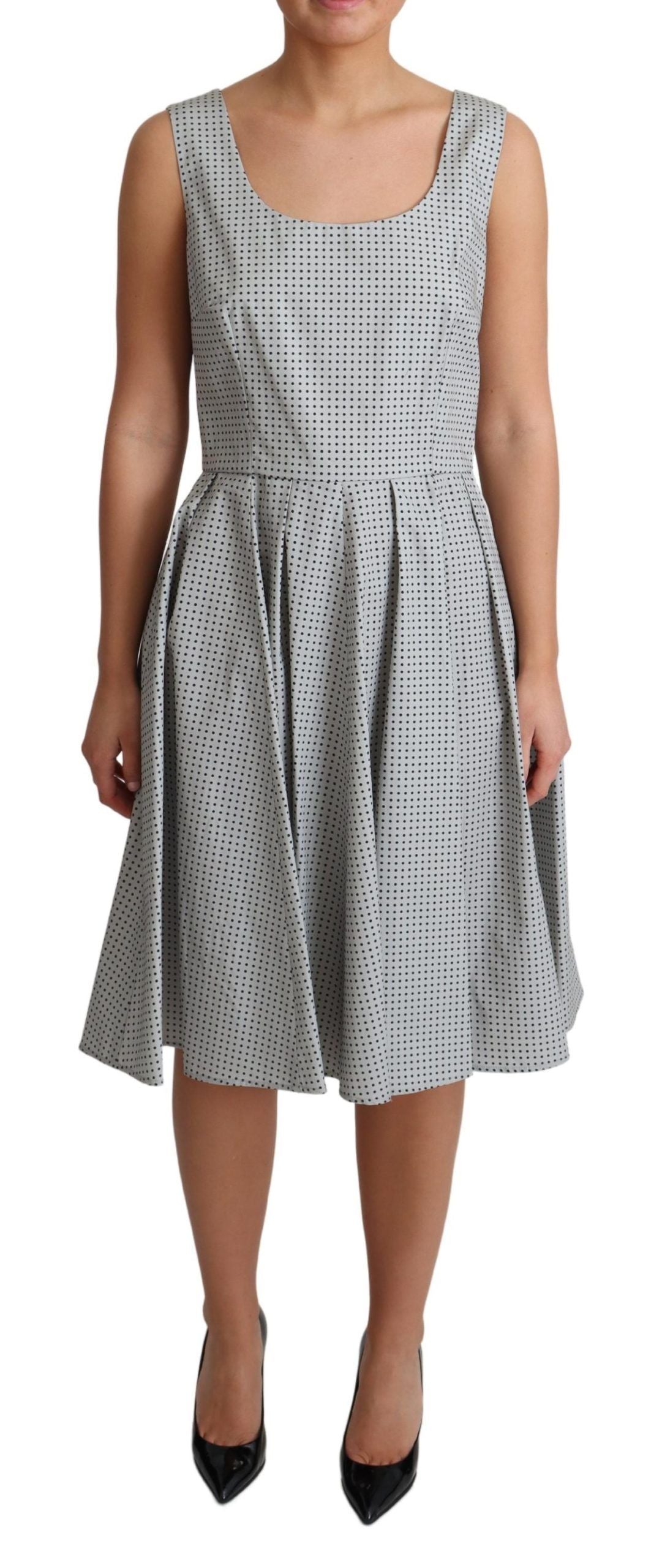 Robe trapèze Dolce & Gabbana en coton gris à pois