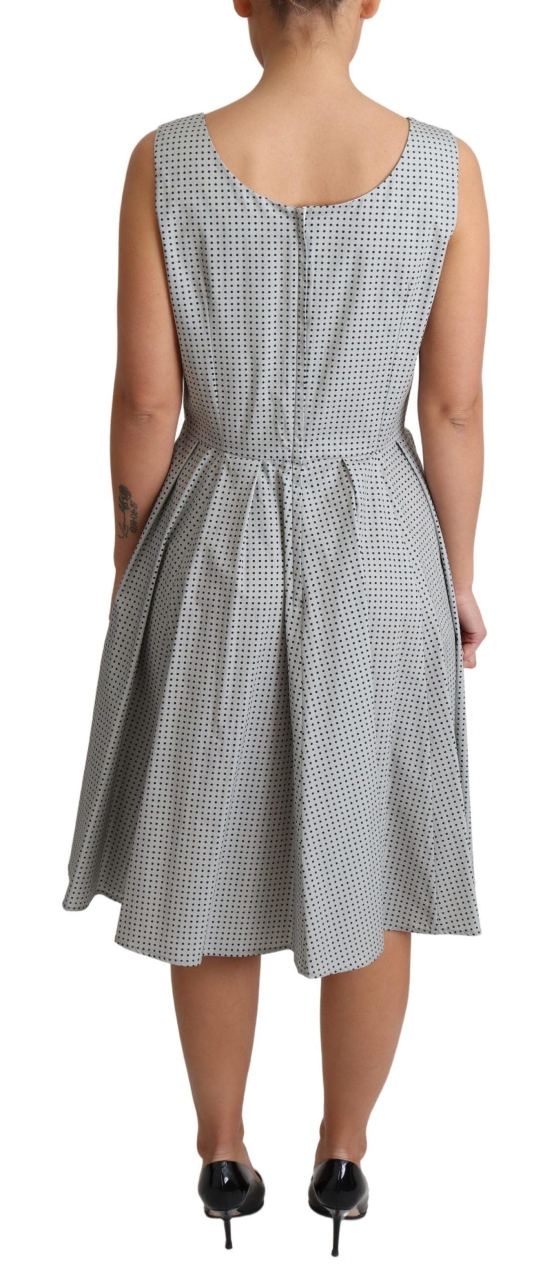 Robe trapèze Dolce & Gabbana en coton gris à pois