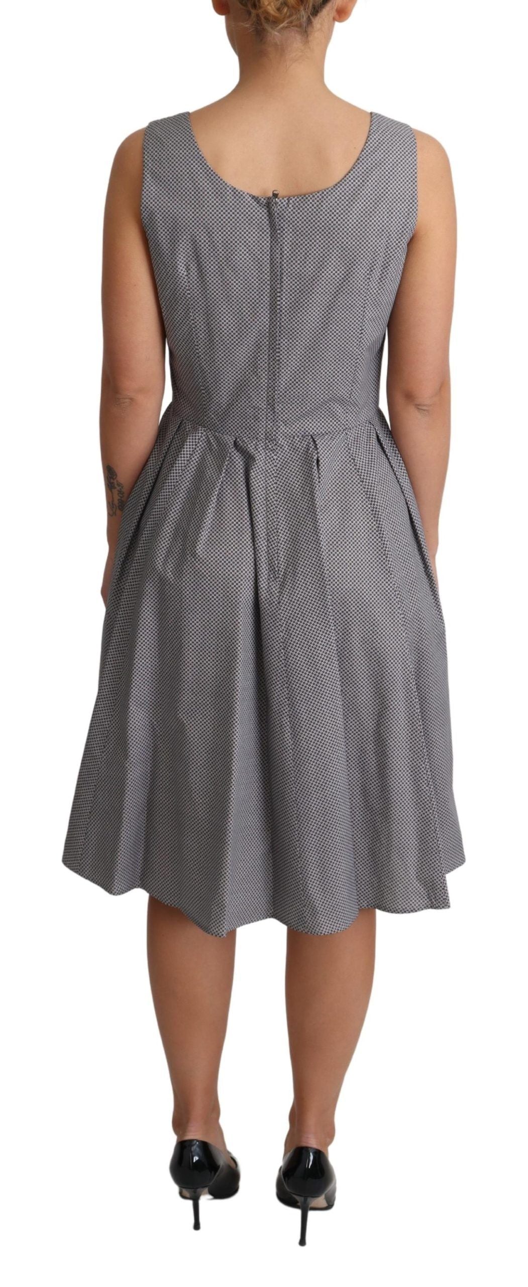 Robe trapèze Dolce & Gabbana en coton géométrique bleu beige
