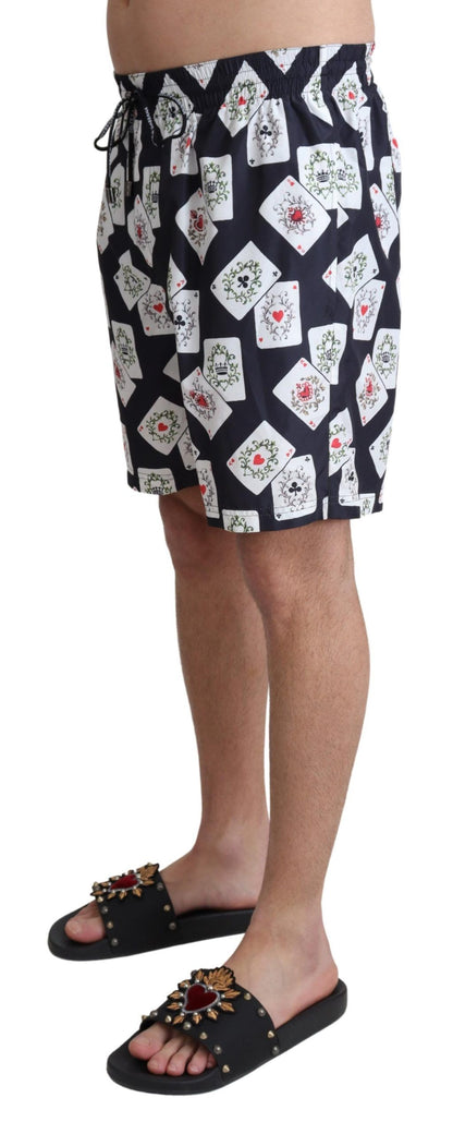 Short de bain Dolce & Gabbana motif jeu de cartes
