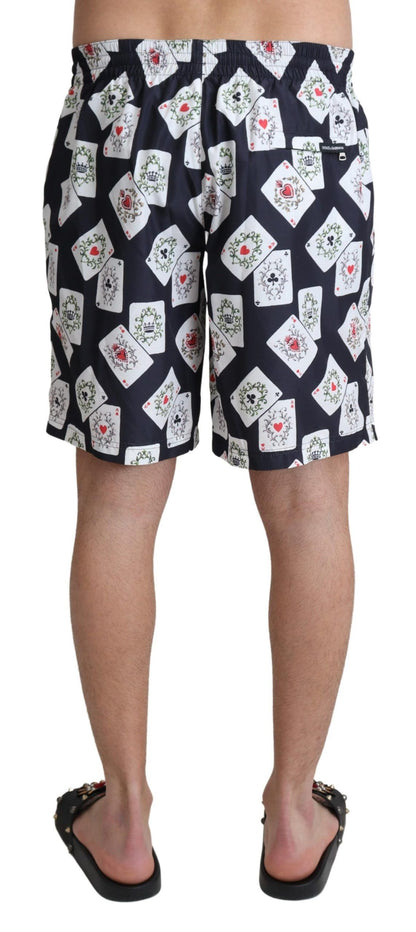 Short de bain Dolce & Gabbana motif jeu de cartes