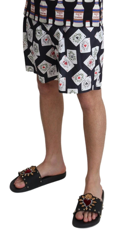 Short de bain Dolce & Gabbana motif jeu de cartes