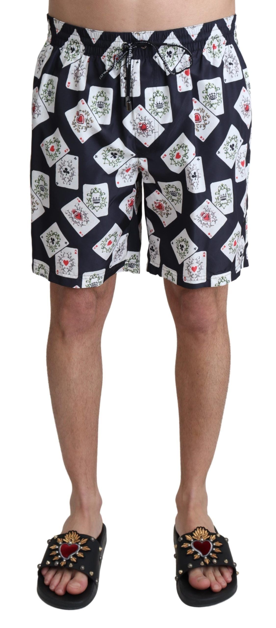 Short de bain Dolce & Gabbana motif jeu de cartes
