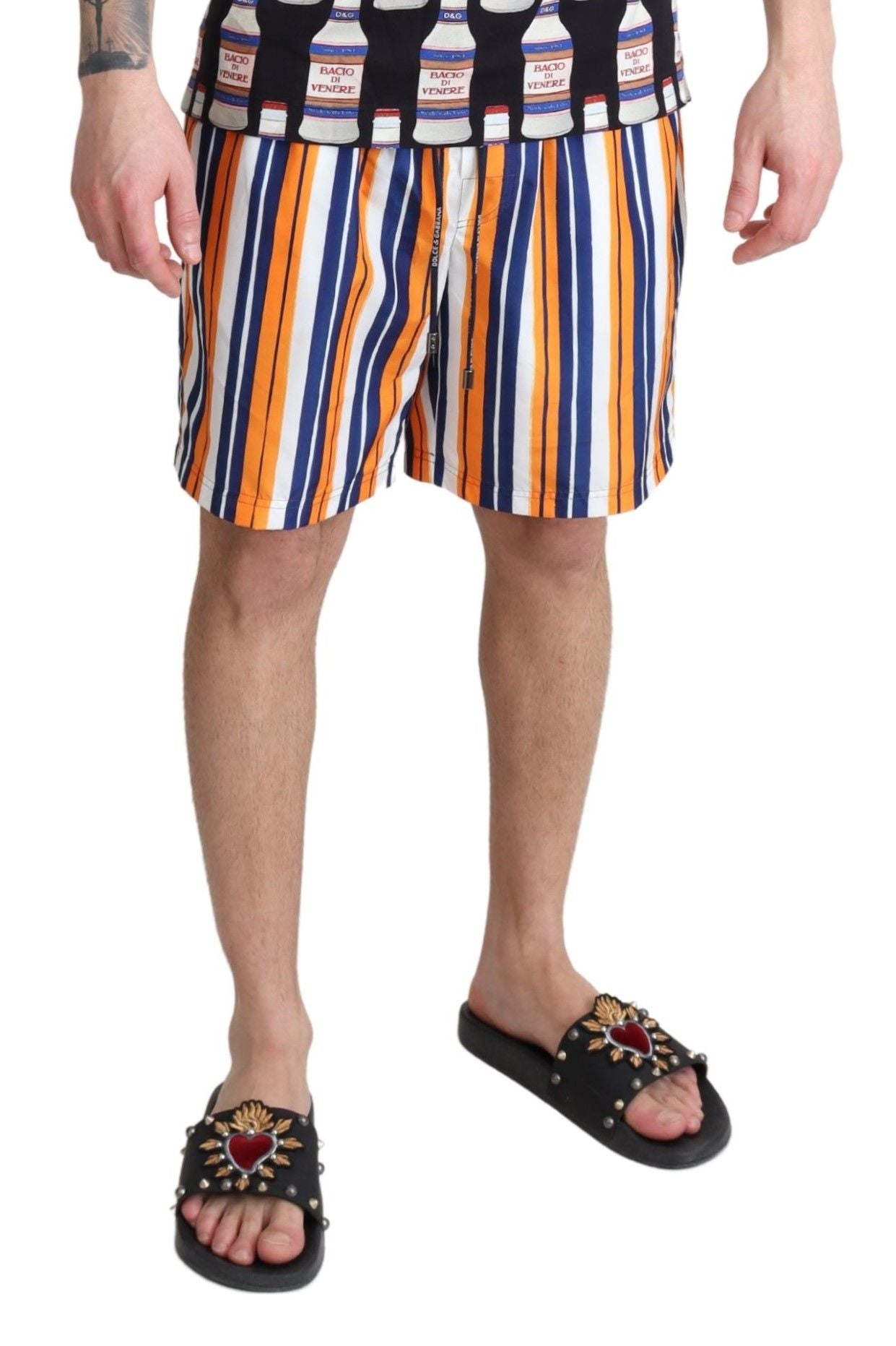 Dolce & Gabbana Short de bain rayé multicolore