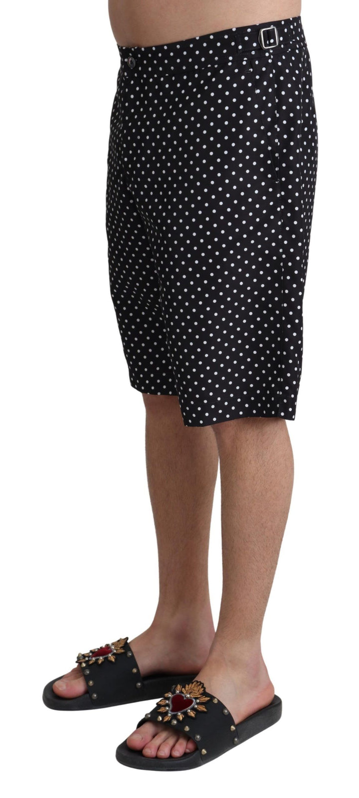 Dolce & Gabbana Shorts de baño con estampado de lunares negros