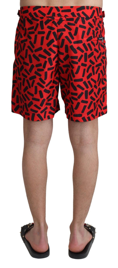 Short de bain Dolce & Gabbana motif rouge