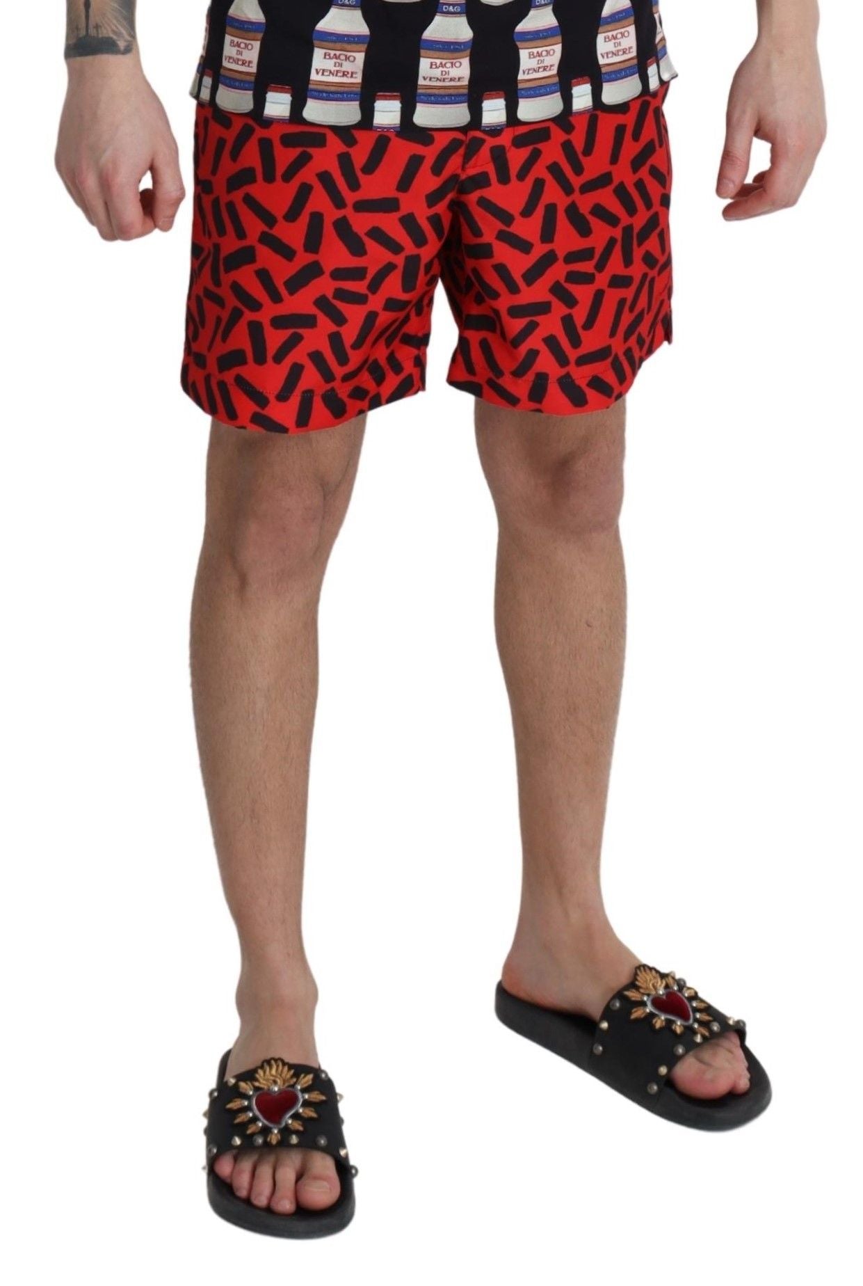 Short de bain Dolce & Gabbana motif rouge