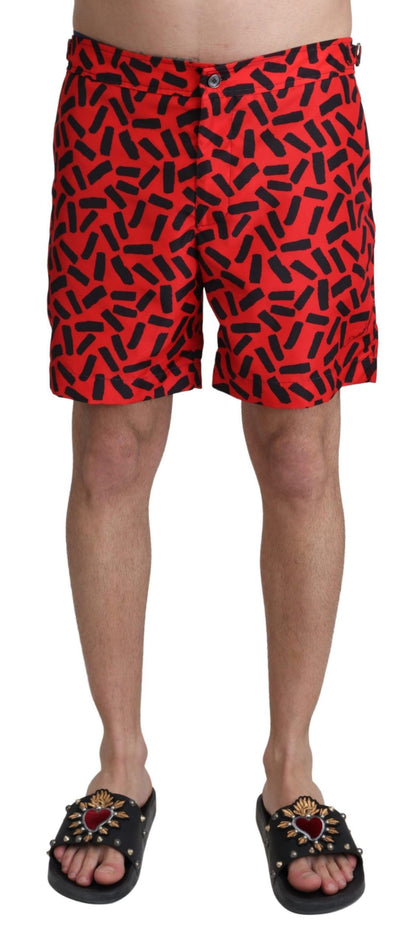 Short de bain Dolce & Gabbana motif rouge